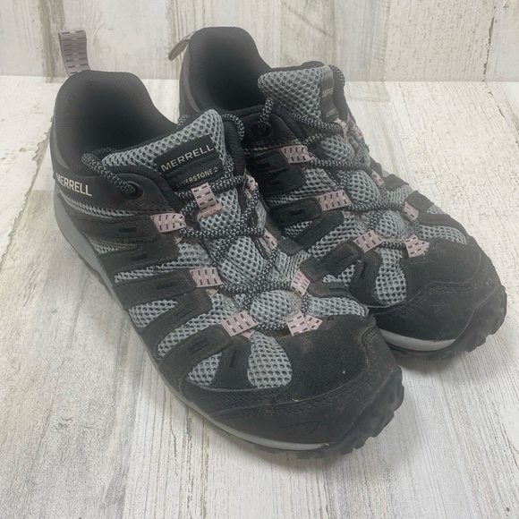Merrell Shoes - Merrell Alverstone 2 Hiking Sneaker Shoe size 9.5 Black Monume Outdoor Active